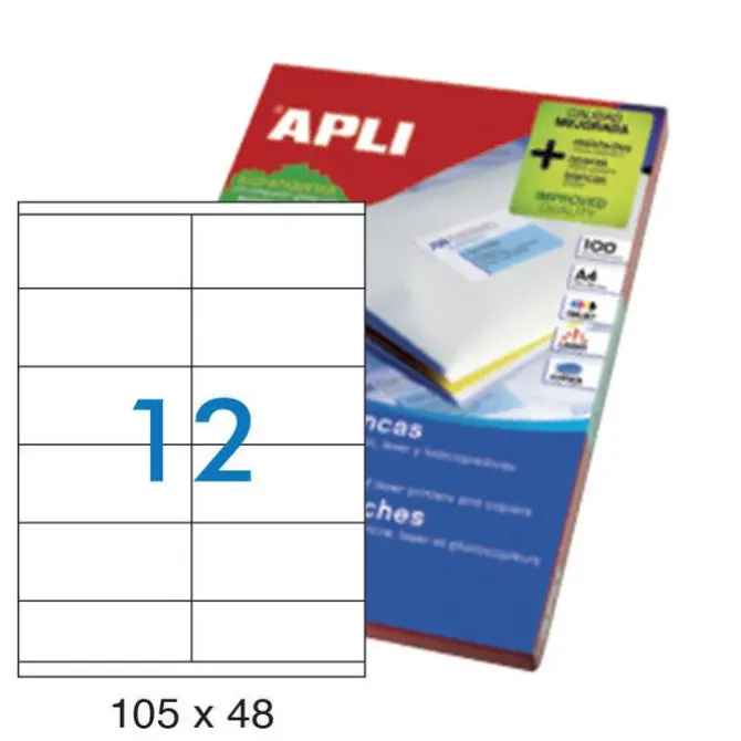 APLI ETIQUETAS APLI A4 105X48 100H 01289 MAK001269