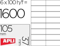 APLI ETIQUETAS APLI A4 105X37 100H 1274 MAK001259
