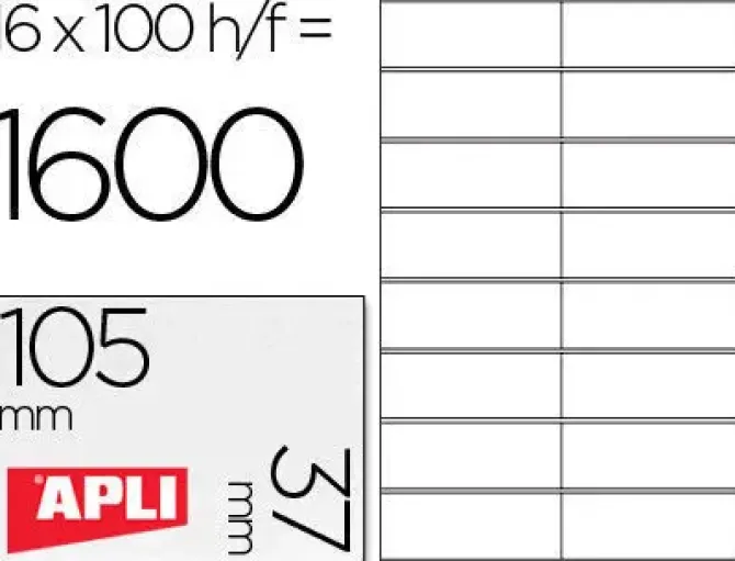 APLI ETIQUETAS APLI A4 105X37 100H 1274 MAK001259