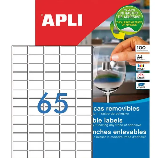 APLI ETIQUETAS APLI A4 38X21,2 REMV.100H 03052 MAK002069