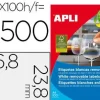 APLI ETIQUETAS APLI A4 36,8X23,8 REMV.100H 03051 MAK002068