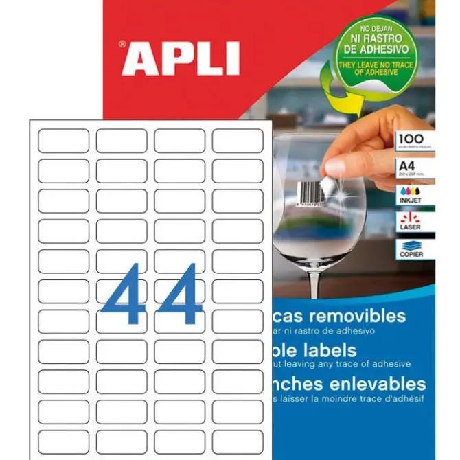 APLI ETIQUETAS APLI A4 48,5X25,4 REMV.100H 03054 MAK002071