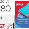 APLI ETIQUETAS APLI A4 70X37 TRANS. 20H 1224 MAK002082