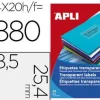 APLI ETIQUETAS APLI A4 48,5X25,4 TRANS.20H 1223 MAK002081