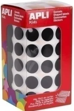 APLI GOMETS EN ROLLOS CIRCULO NEGRO 15 MM AP11487