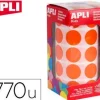 APLI GOMETS EN ROLLOS CIRCULO NARANJA 020MM 11488