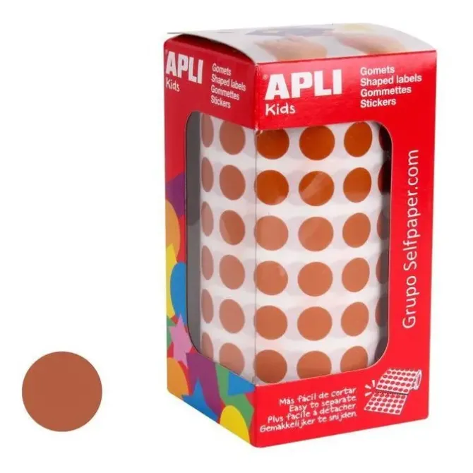 APLI GOMETS EN ROLLOS CIRCULO MARRON 10,5 MM 5192U. AP11481