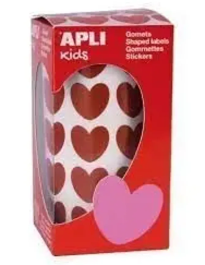 APLI GOMETS EN ROLLOS CORAZONES ROJOS 900U AP16731