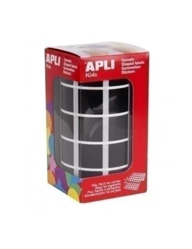 APLI GOMETS EN ROLLOS CUADRADOS NEGRO 020X020 AP11502