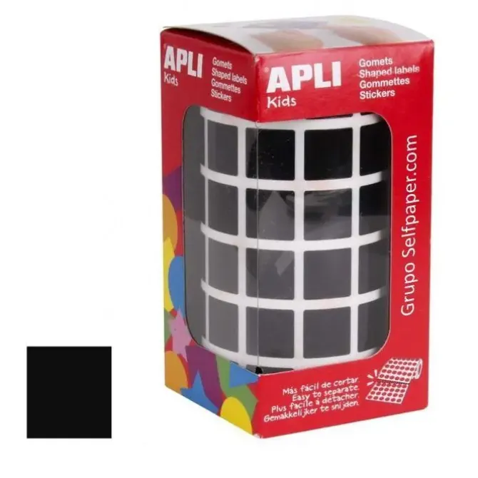APLI GOMETS EN ROLLOS CUADRADO NEGRO 015MM 12480