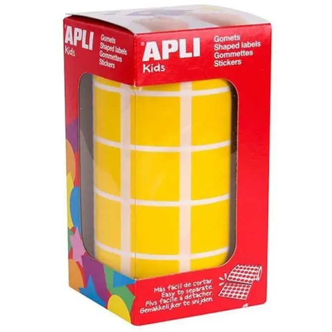 APLI GOMETS EN ROLLOS CUADRADO AMARILLO 020X020 AP4875