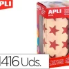 APLI GOMETS EN ROLLOS ESTRELLA GRANDE ROJO METALIZADO 1416 UNIDADES 12053