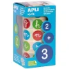 APLI GOMETS EN ROLLOS LETRAS MINUSCULAS COLORES REDONDOS 20MM AP16798