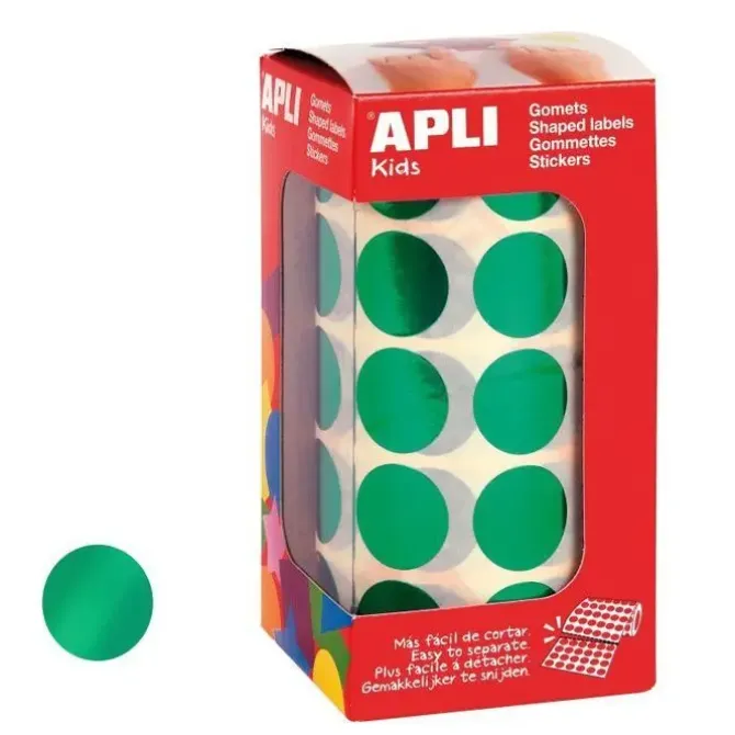 APLI GOMETS EN ROLLOS REDONDOS 020 MM VERDE METALIZADO 12050