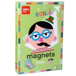 APLI KIDS JUEGO MAGNETICO CARAS DIVERTIDAS - ESCENARIO IMANTADO DE 28X18CM - 30 FICHAS PARA CREAR PERSONAJES - FOMENTA LA IMAGINACION Y LA ATENCION - DISEÑO EXCLUSIVO - COLORIDO