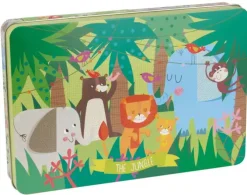 APLI KIDS PUZZLE TEMATICA LA JUNGLA DE 24 PIEZAS DE 8X8CM - CAJA METALICA RECTANGULAR - FACIL MANEJO - DESARROLLO DE HABILIDADES - DISEÑO EXCLUSIVO DE MARTINA HOGAN - RECOMENDADO PARA NIÑOS A PARTIR D