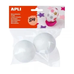 APLI PACK DE 2 BOLAS DE POREXPAN Ø 70 MM - COLOR BLANCO
