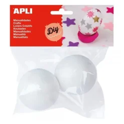 APLI PACK DE 2 BOLAS DE POREXPAN Ø 60 MM - COLOR BLANCO
