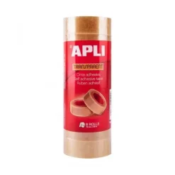 APLI PACK DE 8 CINTAS ADHESIVAS TRANSPARENTES 19 MM X 33 M