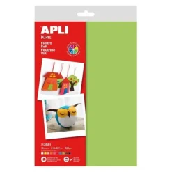 APLI PACK DE 10 HOJAS DE FIELTRO A4 - GROSOR 250G/M² - 40% LANA NATURAL - COLORES SURTIDOS