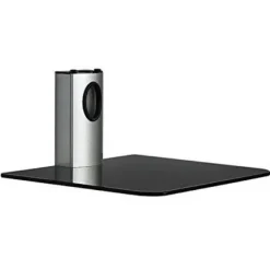 APPROX SOPORTE DE PARED PARA PROYECTOR, REPRODUCTOR ETC... - CRISTAL TEMPLADO NEGRO - GESTION DE CABLES - PESO MAX 10KG