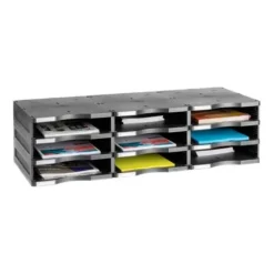 ARCHIVADOR MODULAR ARCHIVO 2000 ARCHIVODOC 9 CASILLAS COLOR NEGRO 360X900X405 MM