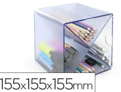 ARCHIVO 2000 CUBO ORGANIZADOR CON DIVISIÓN EN X DE COLOR AZUL TRANSLÚCIDO REF.6703AZ CS71977
