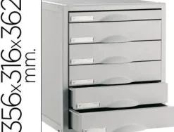 ARCHIVO 2000 MODULO 6 CAJONES ARCHISYSTEM.COMPATIBLE BASE MET.A.356 X 316 X 362MM.COLOR GRIS.REF.8206C