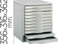 ARCHIVO 2000 MODULO 11 CAJONES ARCHISYSTEM.COMPATIBLE BASE METALICA A.356X316X362 MM.COLOR GRIS.REF.8211C