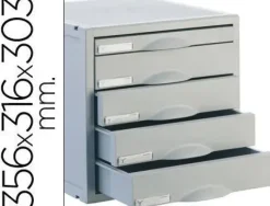 ARCHIVO 2000 MODULO 5 CAJONES ARCHISYSTEM.COMPATIBLE BASE MET.A.356X316X303MM.COLOR GRIS.REF.8405C