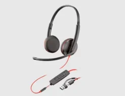 AURICULAR PLANTRONICS BLACKWIRE 3320 DIADEMA CABLE USB-C/A CON MICROFONO CERT. MICROSOFT TEAMS