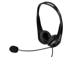 AURICULAR Q-CONNECT BIAURAL DIADEMA CON MICROFONO Y CONTROL DE VOLUMEN CONEXION USB COLOR NEGRO