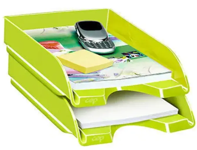 BANDEJA SOBREMESA CEP PLASTICO VERDE 257X348X66 MM