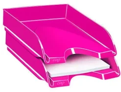 BANDEJA SOBREMESA CEP PLASTICO ROSA 257X348X66 MM