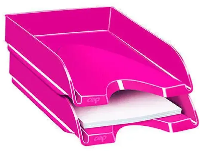 BANDEJA SOBREMESA CEP PLASTICO ROSA 257X348X66 MM