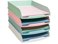 BANDEJA SOBREMESA EXACOMPTA AUTENTIK COMBO STYLI PLASTICO RECICLADO SET DE 4 UNIDADES COLORES SURTIDOS