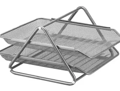 BANDEJA SOBREMESA METALICA Q-CONNECT REJILLA GXA100 PLATA2 BANDEJAS MOVIBLES 300X185X 350 MM