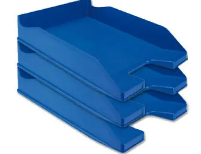 BANDEJA SOBREMESA PLASTICO Q-CONNECT AZUL OPACO 240X70X340 MM