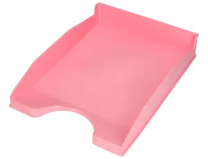 BANDEJA SOBREMESA PLASTICO Q-CONNECT ROSA PASTEL OPACO 240X70X340MM