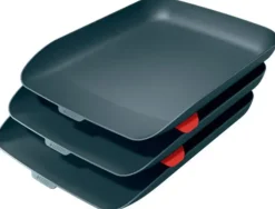 BANDEJA SOBREMESA PLASTICO LEITZ COSY SET DE 3 UNIDADES GRIS 274X120X456 MM