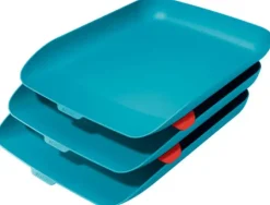 BANDEJA SOBREMESA PLASTICO LEITZ COSY SET DE 3 UNIDADES AZUL 274X120X456 MM