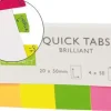 BANDERITAS SEPARADORAS Q-CONNECT 20X50 MM FLUORESCENTE PACK DE 4 CON 50 HOJAS