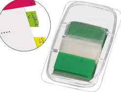 BANDERITAS SEPARADORAS Q-CONNECT VERDES DISPENSADOR DE 50