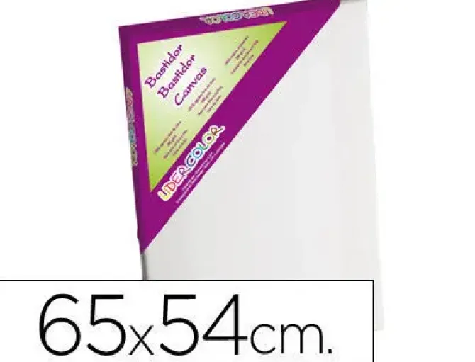 BASTIDOR LIDERCOLOR 15F LIENZO GRAPADO LATERAL ALGODON 100% MARCO PAWLONIA 1,8X3,8 CM BORDES MADERA 65X54 CM