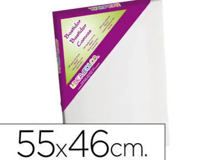 BASTIDOR LIDERCOLOR 10F LIENZO GRAPADO LATERAL ALGODON 100% MARCO PAWLONIA 1,8X3,8 CM BORDES MADERA 55X46 CM