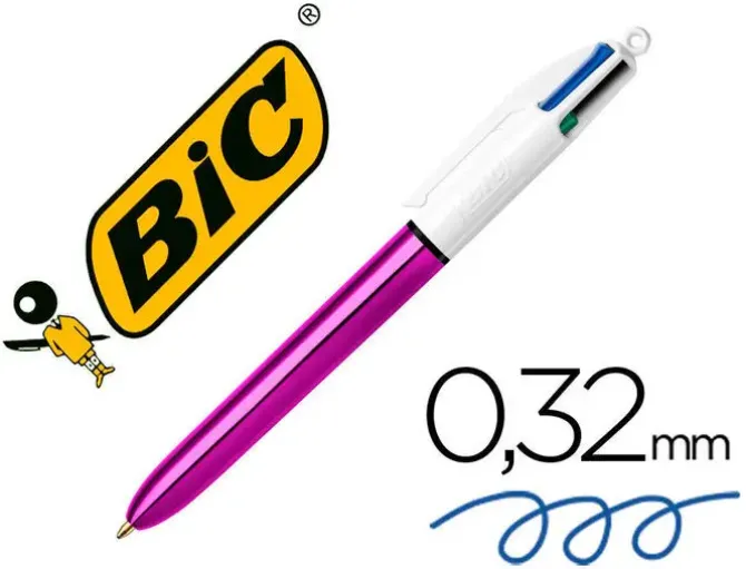 BIC BOLIGRAFO BIC CUATRO COLORES SHINE MORADO PUNTA DE 1 MM
