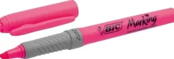 BIC HIGHLIGHTER GRIP MARCADOR FLUORESCENTE - TINTA CON BASE DE AGUA - PUNTA BISELADA - TRAZO ENTRE 1.60 Y 3.30 MM - COLOR ROSA