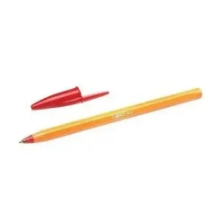 BIC ORANGE ORIGINAL FINE BOLIGRAFO DE BOLA - PUNTA REDONDA DE 0.8MM - TRAZO DE 0.30MM - TINTA CON BASE DE ACEITE - CUERPO NARANJA - COLOR ROJO