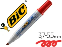 BIC VELLEDA 1751 ECOLUTIONS MARCADORES PARA PIZARRA - PUNTA BISELADA - TRAZO ENTRE 3MM Y 5.5MM - TINTA CON BASE DE ALCOHOL - ECOLOGICO - BORRADO OPTIMO - COLOR ROJO