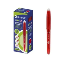 BISMARK FIX BOLIGRAFO BORRABLE - PUNTA FINA 0.7MM - CON CAPUCHON - COLOR ROJO